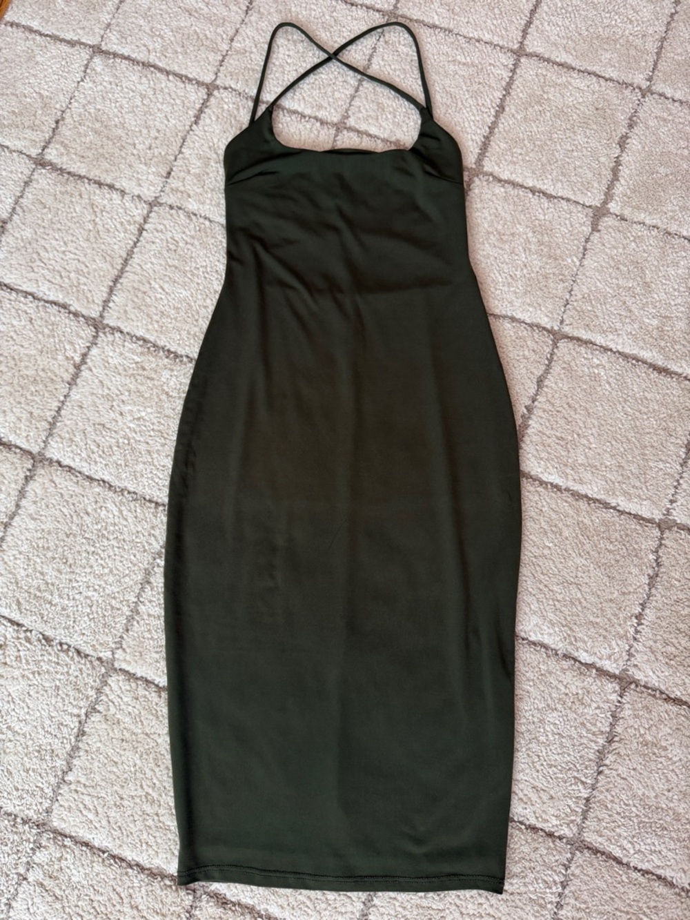 Windsor dark green Crossback Midi Dress